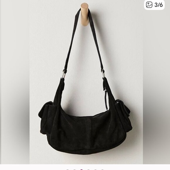 new FREE PEOPLE genuine suede siren shoulder bag - Picture 1 of 4